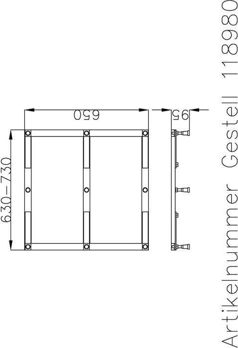 Image du produit Hoesch Châssis Muna pour DW 1500/1600/1700x700/750mm
