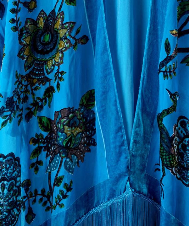 Actual product image Joe Browns Velvet Peacock Floral Fringed Kimono (One size)