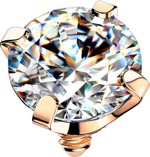 Produktbild Star Piercing Dermal Anchor rosegold Kristall silber gefasst (ohne Messing, Chirurgenstahl 316L)