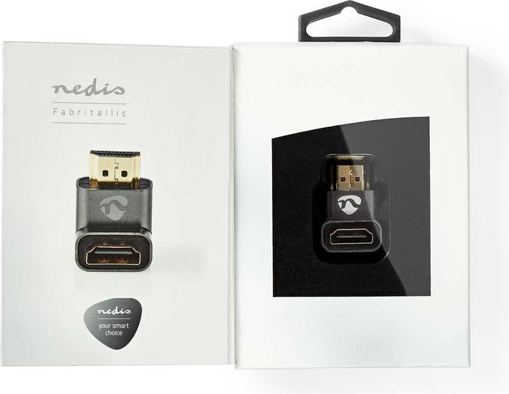 Produktbild Nedis HDMIT Adapter HDMIT Connector / HDMIT Male HDMIT Female / HDMIT Output Gold Plated Angled 90° (HDMI, 3 cm)
