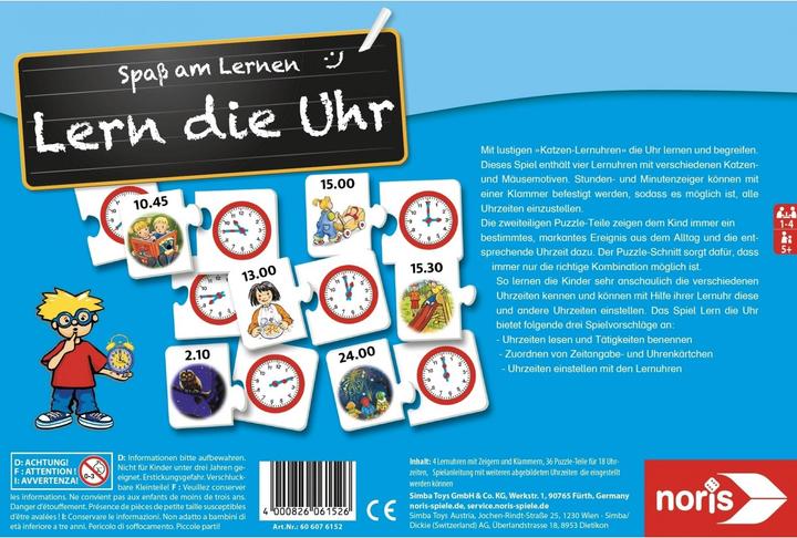 Actual product image Noris Learn the clock (German)