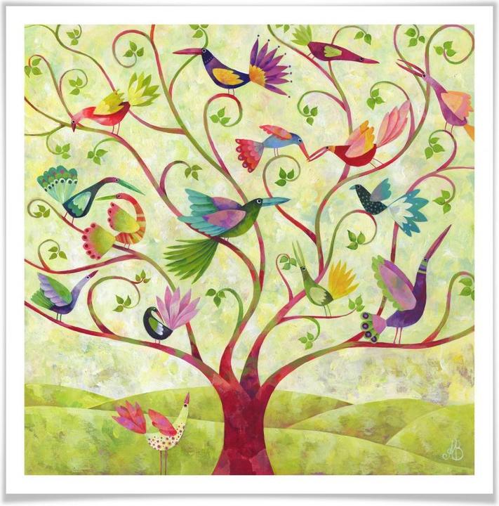Actual product image Trenddeko Blanz - Exotic birds (100 x 100 cm)
