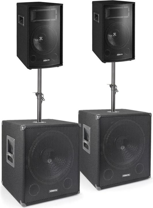 Produktbild Vonyx 1700W Subwoofer Set Super Bass 1700 2 Lautsprecher, 2 Subwoofer (Subwoofer passiv)