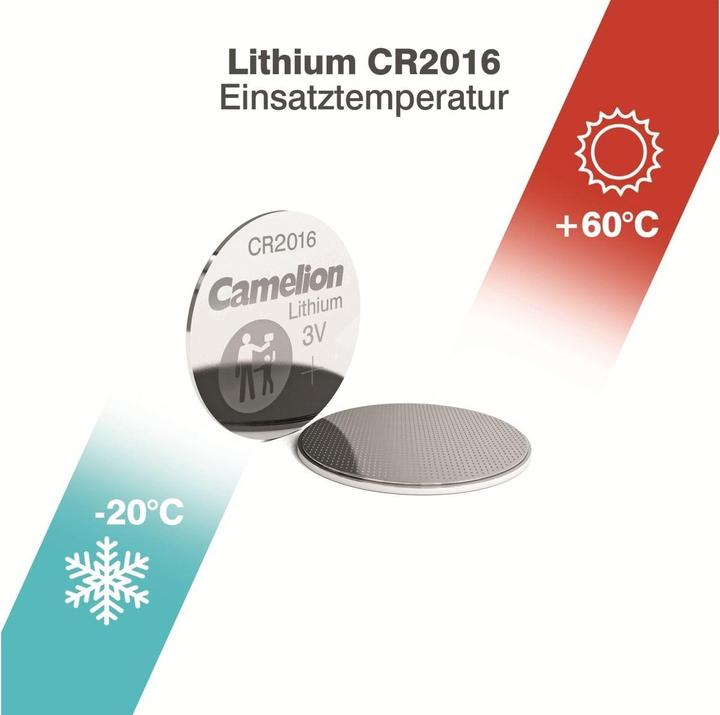 Produktbild Camelion CR2016-BP1 - Einwegbatterie - CR2016 - Lithium - 3 V - 1 Stück(e) - 55 x 3 x 190 (1 Stk., CR2016, 75 mAh)