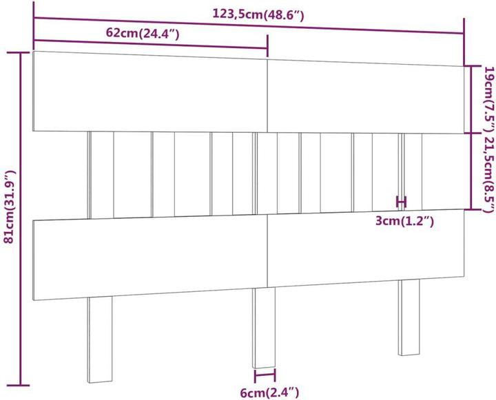 Produktbild VidaXL Aylice (123.5 x 3 x 81 cm)