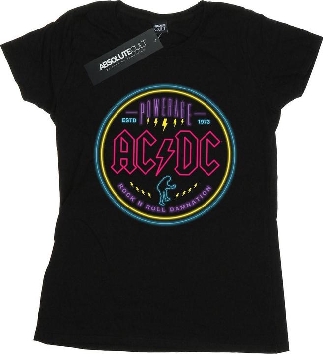 Actual product image AC/DC Womens/Ladies Circle Neon Cotton T-Shirt (L)