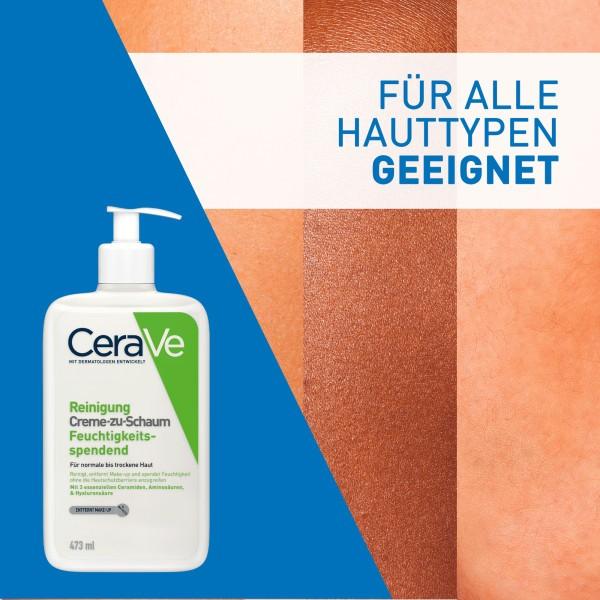 Produktbild CeraVe Creme-zu-Schaum Reinigung für normale bis trockene Haut (Waschcrème, Schaum, 236 ml)