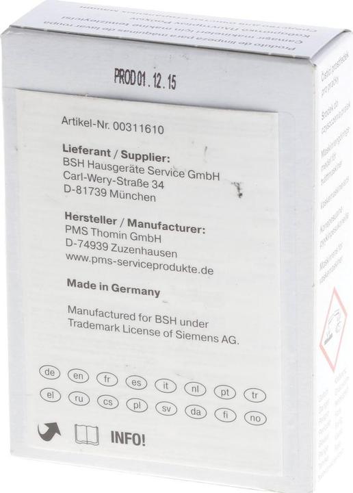 Immagine prodotto Siemens Detergente per lavatrice