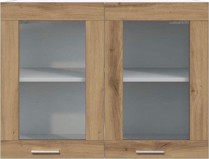 Image du produit VidaXL Hängeglasschrank Artisan-Eiche 80x31x60 cm Holzwerkstoff Küchenschrank (80 x 31 x 60 cm)
