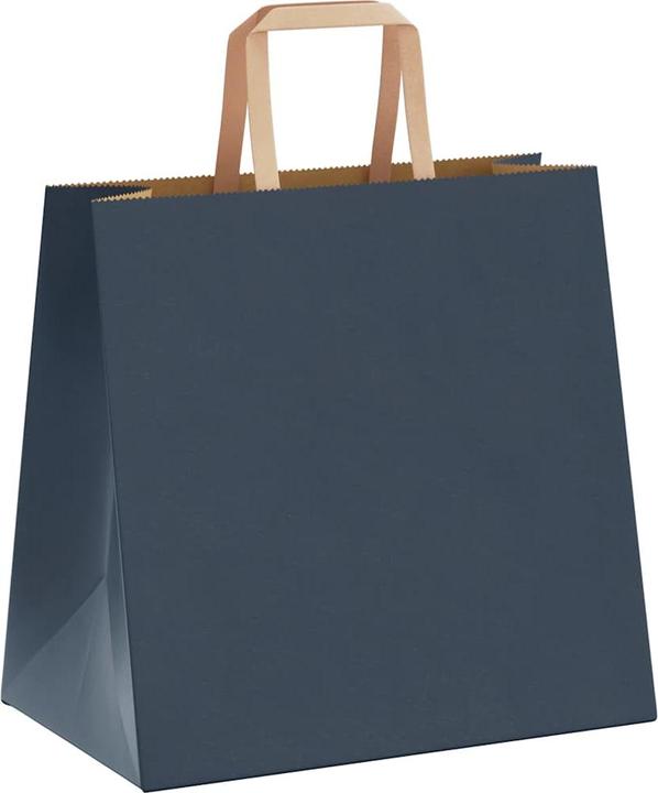 Immagine prodotto VidaXL Sacchetti di carta kraft 250 pezzi con manico Blu 26x17x25 cm Sacchetto di carta (Borsa da regalo, 250 x)