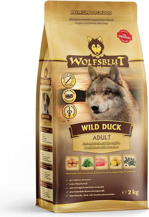 Image du produit Wolfsblut Croquettes pour chiens Canard sauvage et pommes de terre (Adulte, 1 pcs, 2000 g)