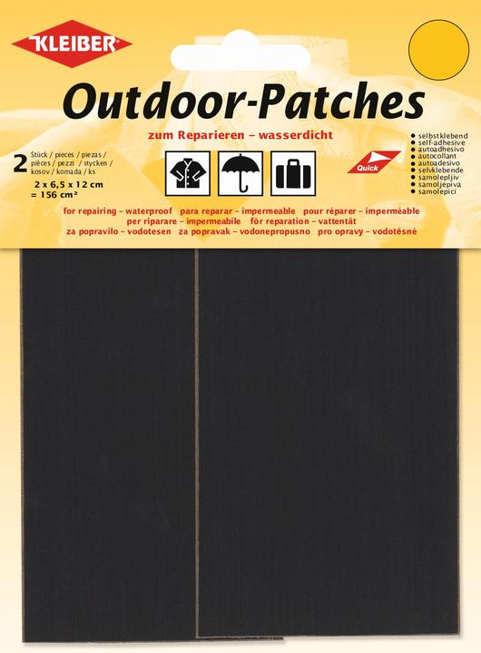 Kleiber Outdoor-Patches, autocollant, 65 x 120 mm anthracite, pour réparer les surfaces lisses, imperméable (1 x)
