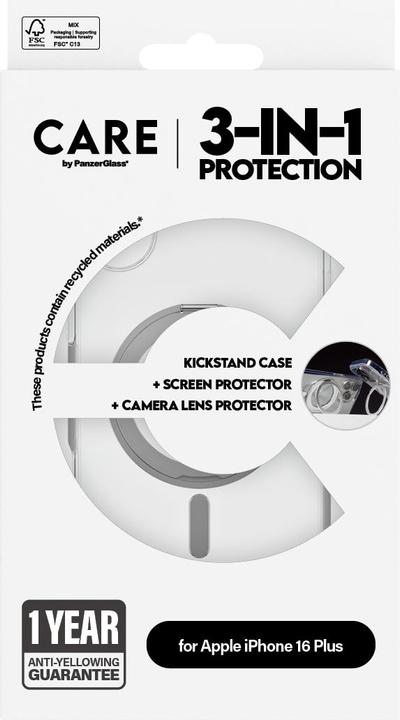 Produktbild PanzerGlass CARE Feature 3-in-1 Ceramic Bundle iPhone '24 6.7" (1 Stück, Apple iPhone 16 Plus)