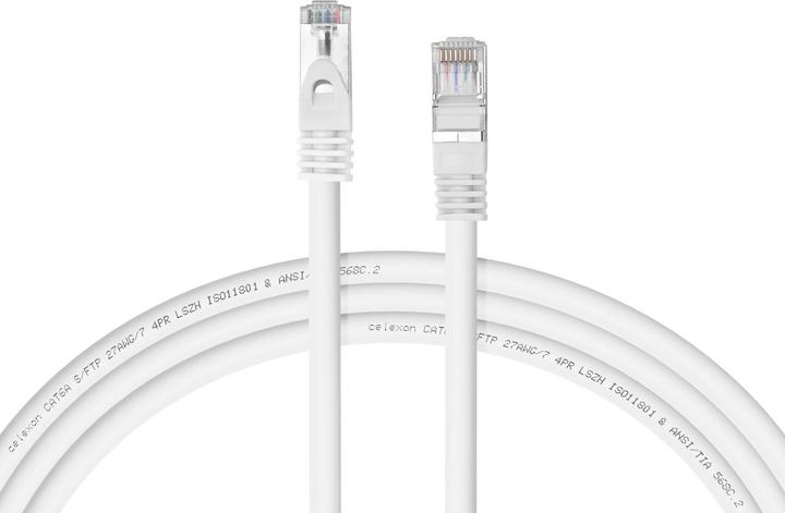 Actual product image Celexon CAT 6A patch cable - S/FTP 0.25m, white (S/FTP, CAT6a, 0.25 m)