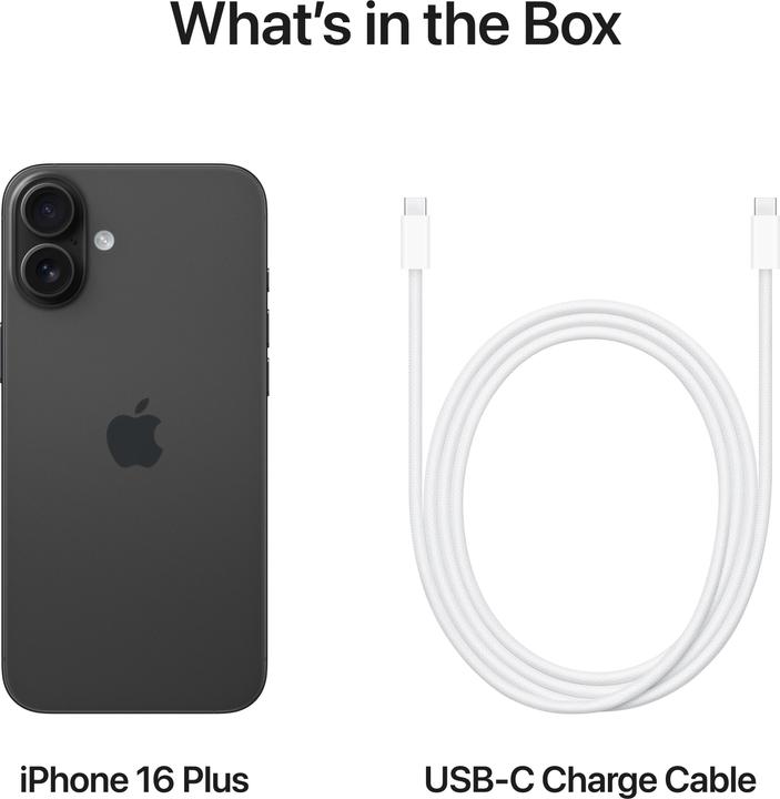 Produktbild Apple iPhone 16 Plus (128 GB, Black, 6.70", SIM + eSIM, 48 Mpx, 5G)