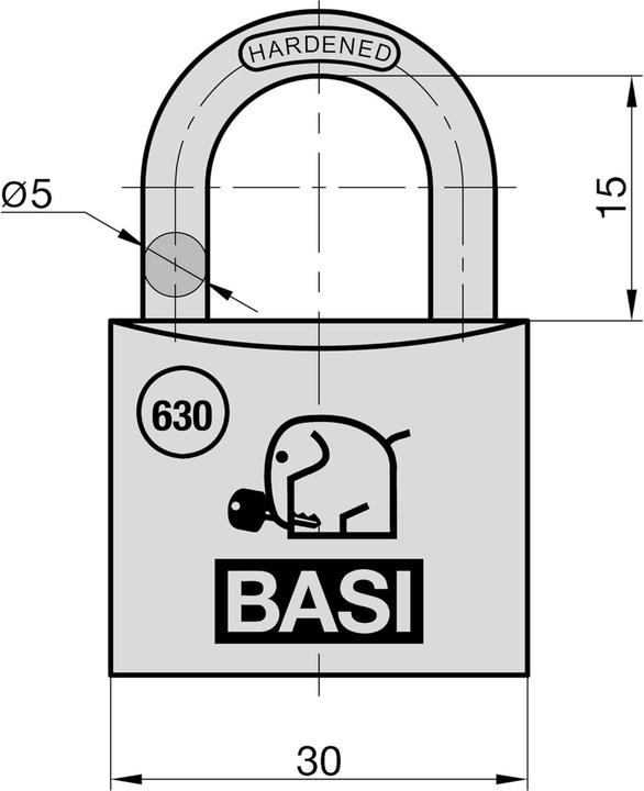 Actual product image BASI 4-teiliges Vorhängeschloss-Set, gleichschliessend