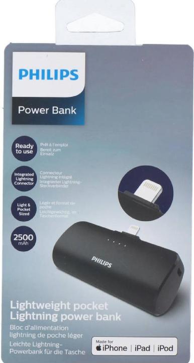 Actual product image Philips Powerbank DLP2510V/04 2500 mAh (2500 mAh, 0 W, 9250 Wh)
