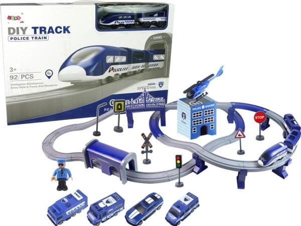 Actual product image Lean Toys LeanToys City Police Train Set Blue 203 km/h