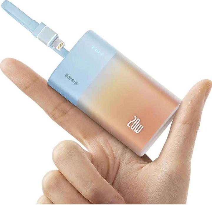 Actual product image Baseus Popsicle 5200mAh 20W Powerbank with Built-in Lightning Cable (+ White Simple USB-C - U (5200 mAh, 20 W, 20 Wh)