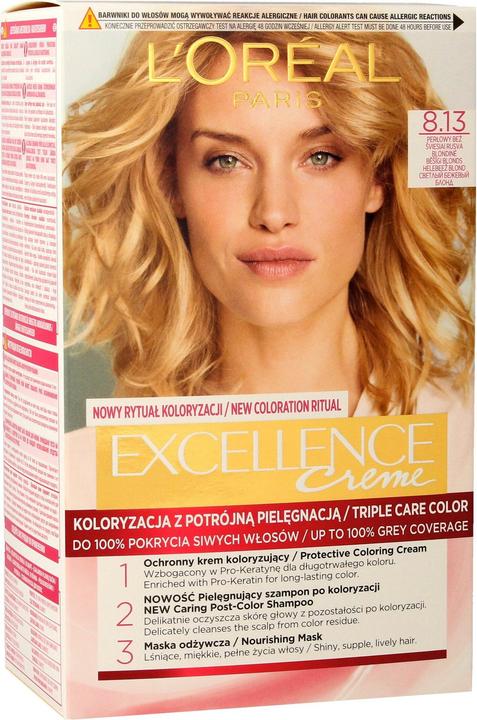 L'Oréal Paris L'Oréal Excellence Creme Hair Dye 8.13 Pearl brownish yellow (8.13 Pearl Beige)