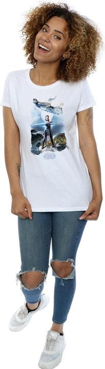 Actual product image Star Wars Womens/Ladies Rey Millennium Falcon Cotton T-Shirt (S)