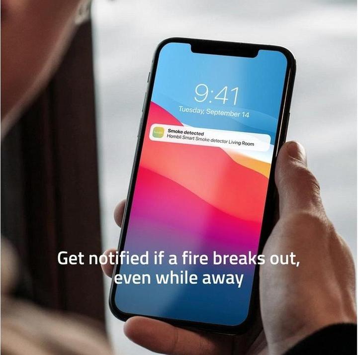 Actual product image Hombli Smart Smoke Detector