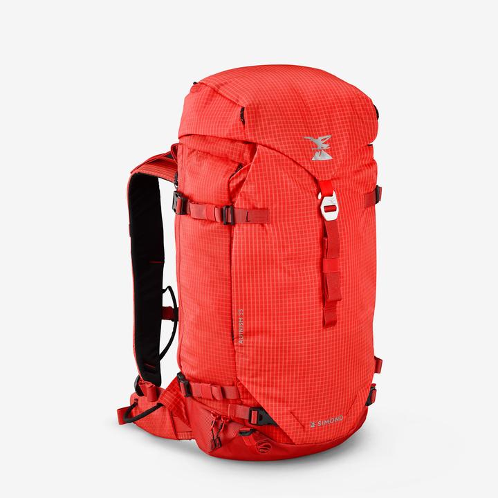 Simond Sac à dos d'alpinisme polyvalent et modulable, Alpinism 33 rouge (33 l)