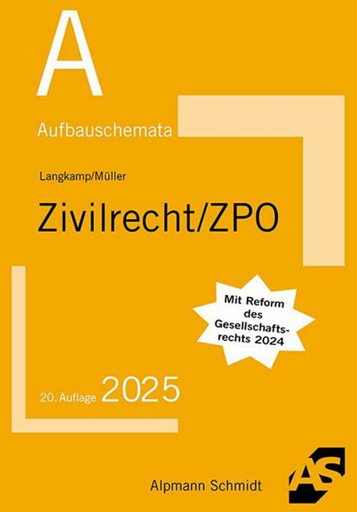 Actual product image Aufbauschemata Zivilrecht / ZPO (German, Francs Mueller, Tobias Langkamp, 2024)