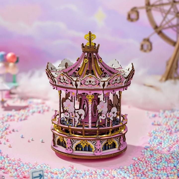 Actual product image Robotime Music Box Romantic Carousel (346 pieces)