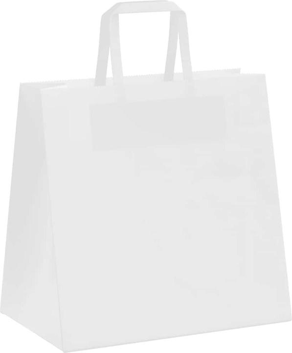 Actual product image VidaXL Kraft paper bags 50 pcs. with handle white 26x17x25 cm paper bag (Gift bag, 50 x)