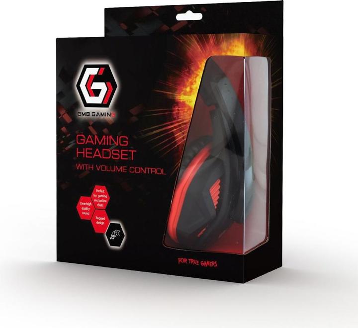Produktbild Gembird GHS-03 Gaming headset with volume control, matte black/red (Kabelgebunden)