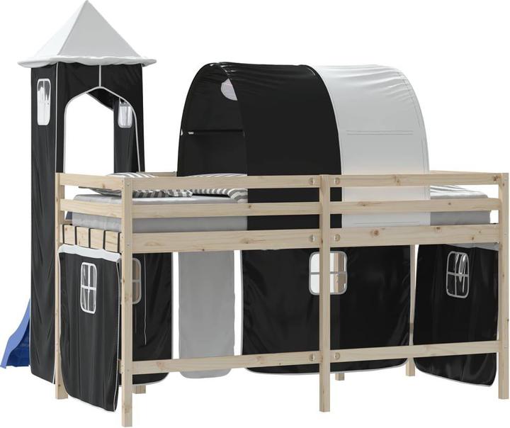 Actual product image VidaXL Curtains for loft bed with tunnel and tower White and