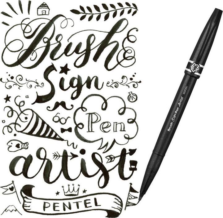 Immagine prodotto Pentel Penna a pennello Sign Pen Brush Artist (Nero, 1 x)