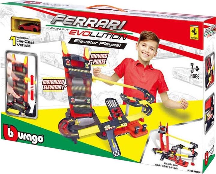 Image du produit Bburago 18/56668 Official Ferrari with toy car Metal track with elevator and gas station