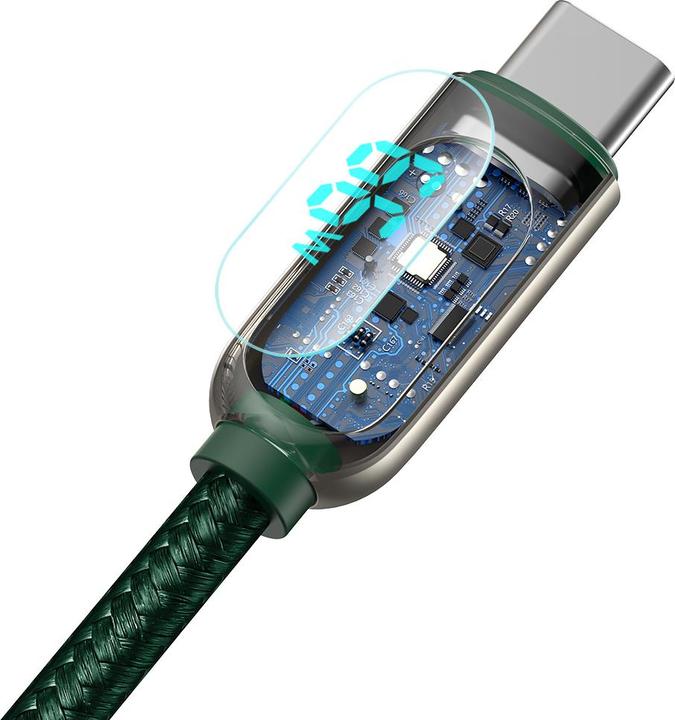 Image du produit Baseus Câble d'écran USB vers Type-C, 66W, 2m (vert) (2 m)