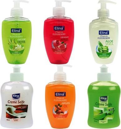 Elina Med Flüssigseife Kokosnuss Aloe Vera Granatapfel-Apfel Arganöl Olive 300ml (Flüssigseife, 300 ml)
