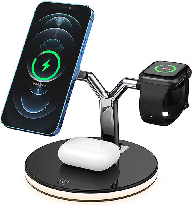 Immagine prodotto PhoneLook Stazione di ricarica Qi MagSafe 25W 4 in 1 LED senza fili Elegante e raffinato