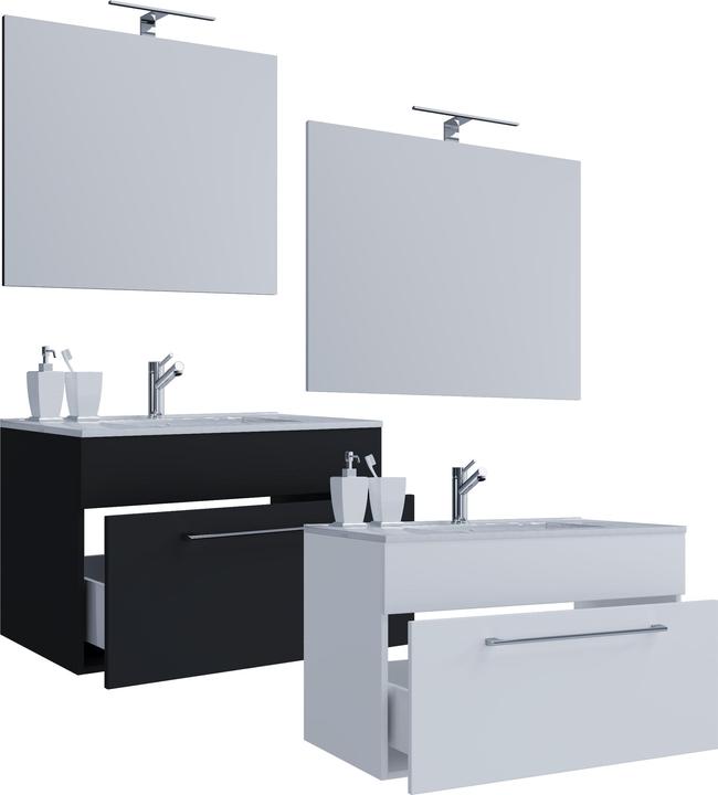 VCM 3-piece washbasin wash place Badinos 1 drawer mirror