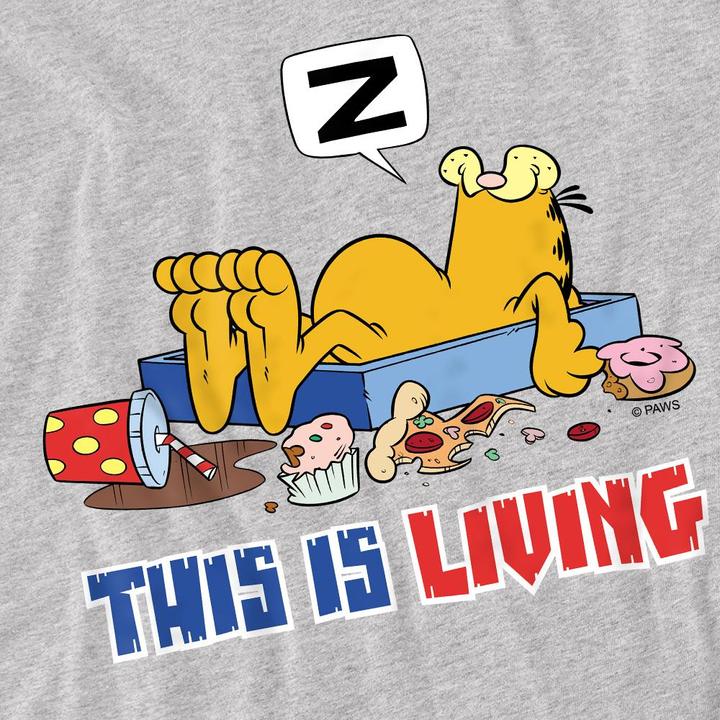 Actual product image Garfield Mens This Is Living T-Shirt (M)