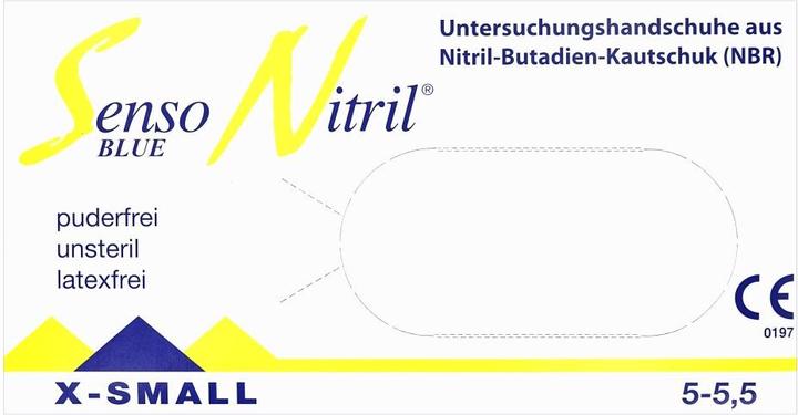Produktbild Senso Nitril-Handschuhe, puderfrei, 200 Stück, Grösse XS, blau (XS)