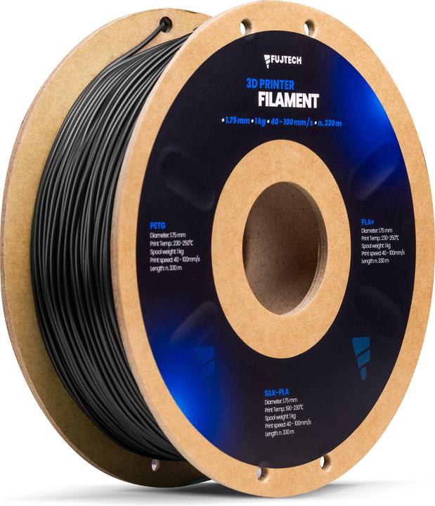 Image du produit Fuj Tek PLA+ Filament for 3D Printer, 1.75 mm, Black (PLA+ LECTURE, 1.75 mm, 1400 g, Noir)