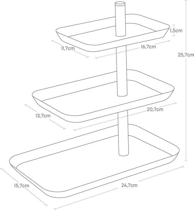 Produktbild Yamazaki 3-stöckige Etagere mit drehbaren Ablagen TOWER