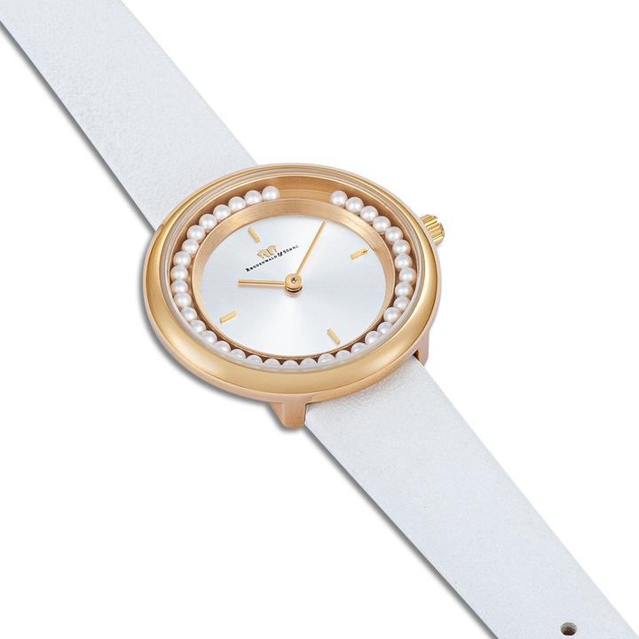 Image du produit Montre à quartz pour femme Pearl en cuir véritable blanc - 32214 (Montre analogique, 32 mm)
