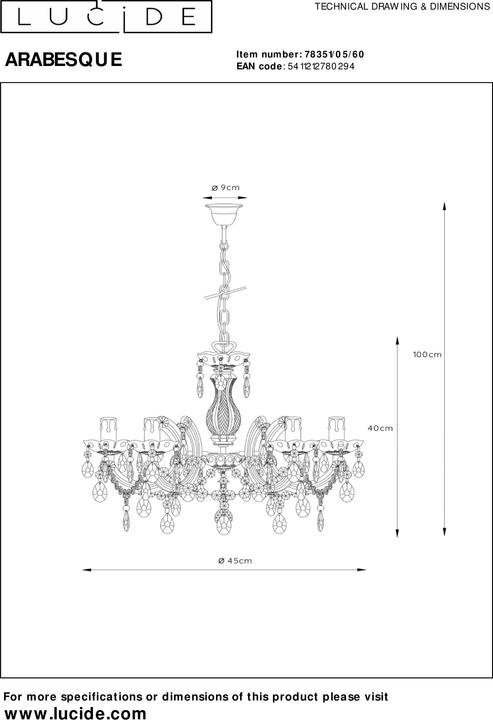 Produktbild Lucide Arabesque (46 cm)