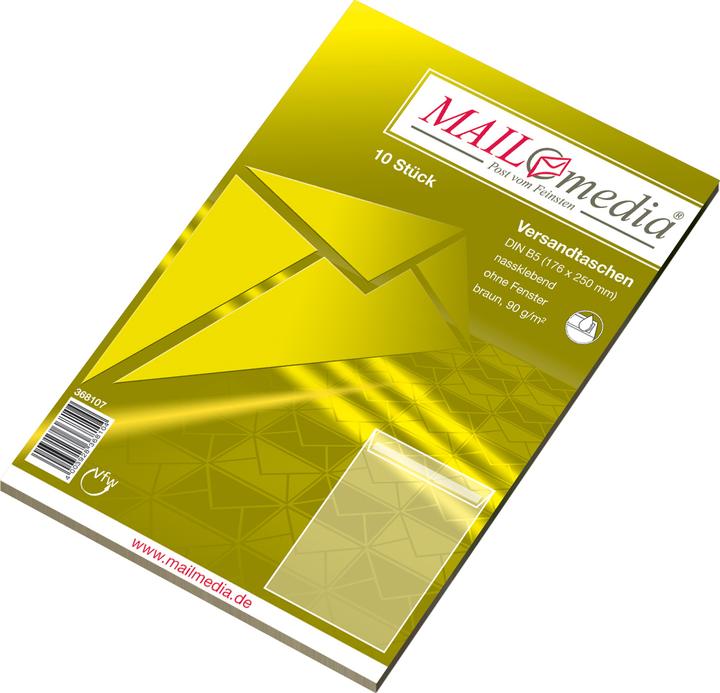 Produktbild Mailmedia Versandtasche Natron braun, B5, ohne Fenster (1 x)