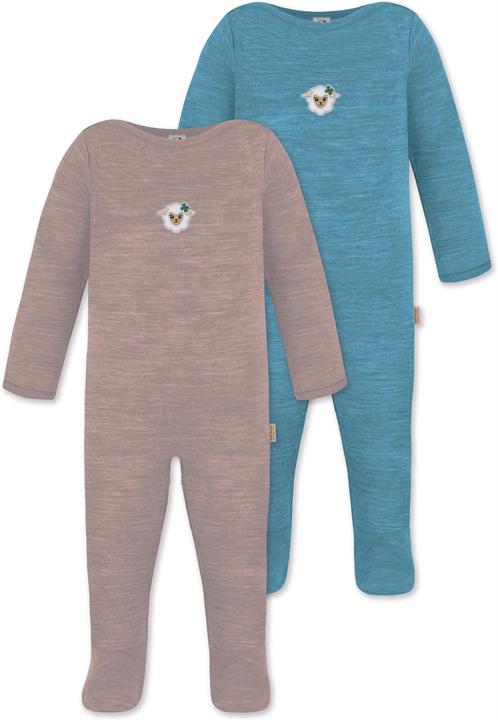 Normani 2er Pack MERINO Baby Merino Strampler „Levin" - 9413