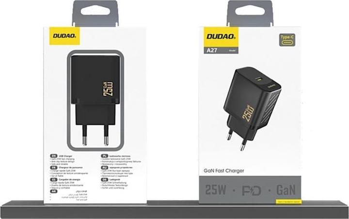 Actual product image Dudao A27EU 25W GaN Charger Black (25 W)