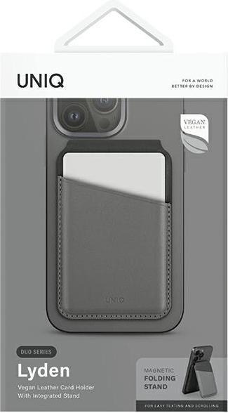 Produktbild Uniq Lyden DS magnetyczny portfel RFID i stojak na telefon szaro-czarny/charcoal grey-black