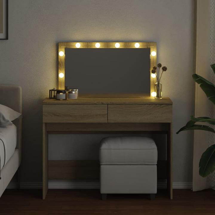 Actual product image VidaXL Dressing table with LED lighting (100 x 40 x 120 cm)