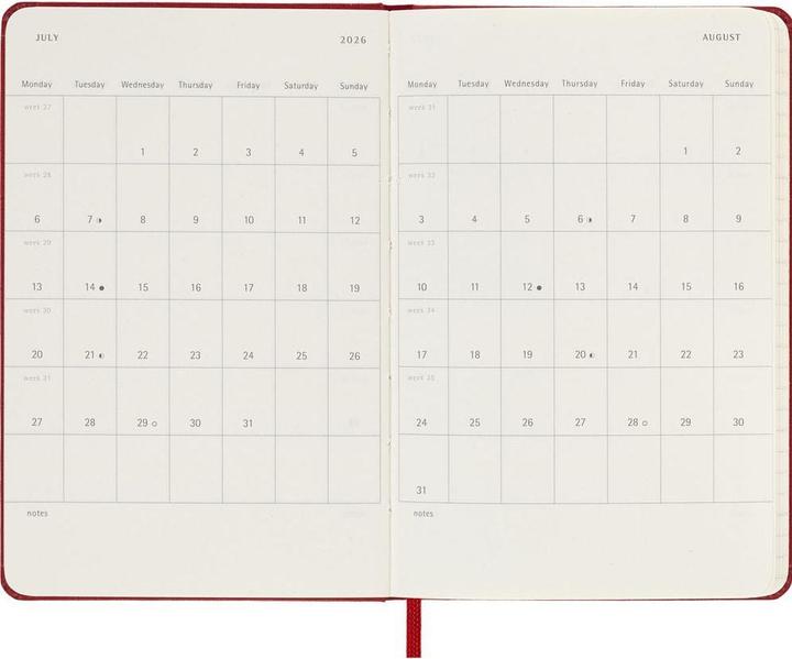 Image du produit Moleskine Agenda de poche Weekly (9 x 14 cm, Anglais)